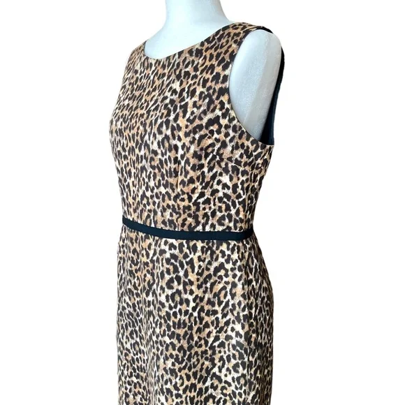 Loft Women’s sleeveless sheath style animal print dress - Sz 10P - Picture 3 of 15